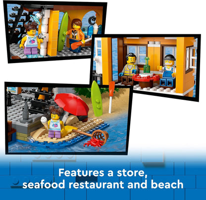 LEGO City Seaside Harbour with Cargo Ship Toy, Educational Building Set for Kids, Boys and Girls Aged 8 and Over, Model Container Crane and Boat with 8 Minifigures, Birthday Gift Idea 60422