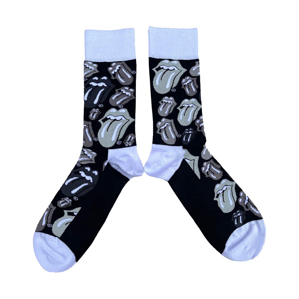 Rolling Stones Socks Classic Tongue Official Mens Black (Uk Size 7.5-11.5), One Size