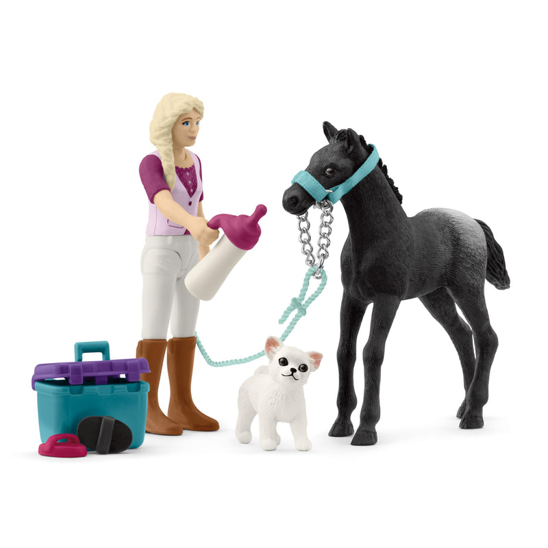 Schleich Horse Club Care Set foal with Sofia 10 Piece Pocket Set for Girls and Boys Ages 4+