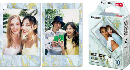 instax mini instant film, Blue Marble border, 10 shot pack, suitable for all instax mini cameras and printers