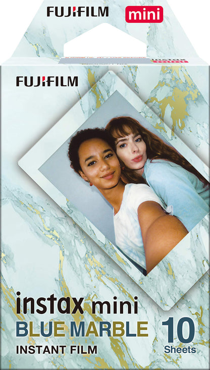 instax mini instant film, Blue Marble border, 10 shot pack, suitable for all instax mini cameras and printers