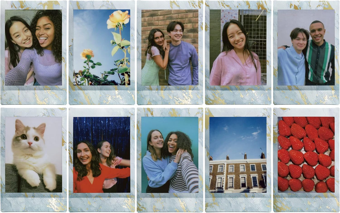 instax mini instant film, Blue Marble border, 10 shot pack, suitable for all instax mini cameras and printers