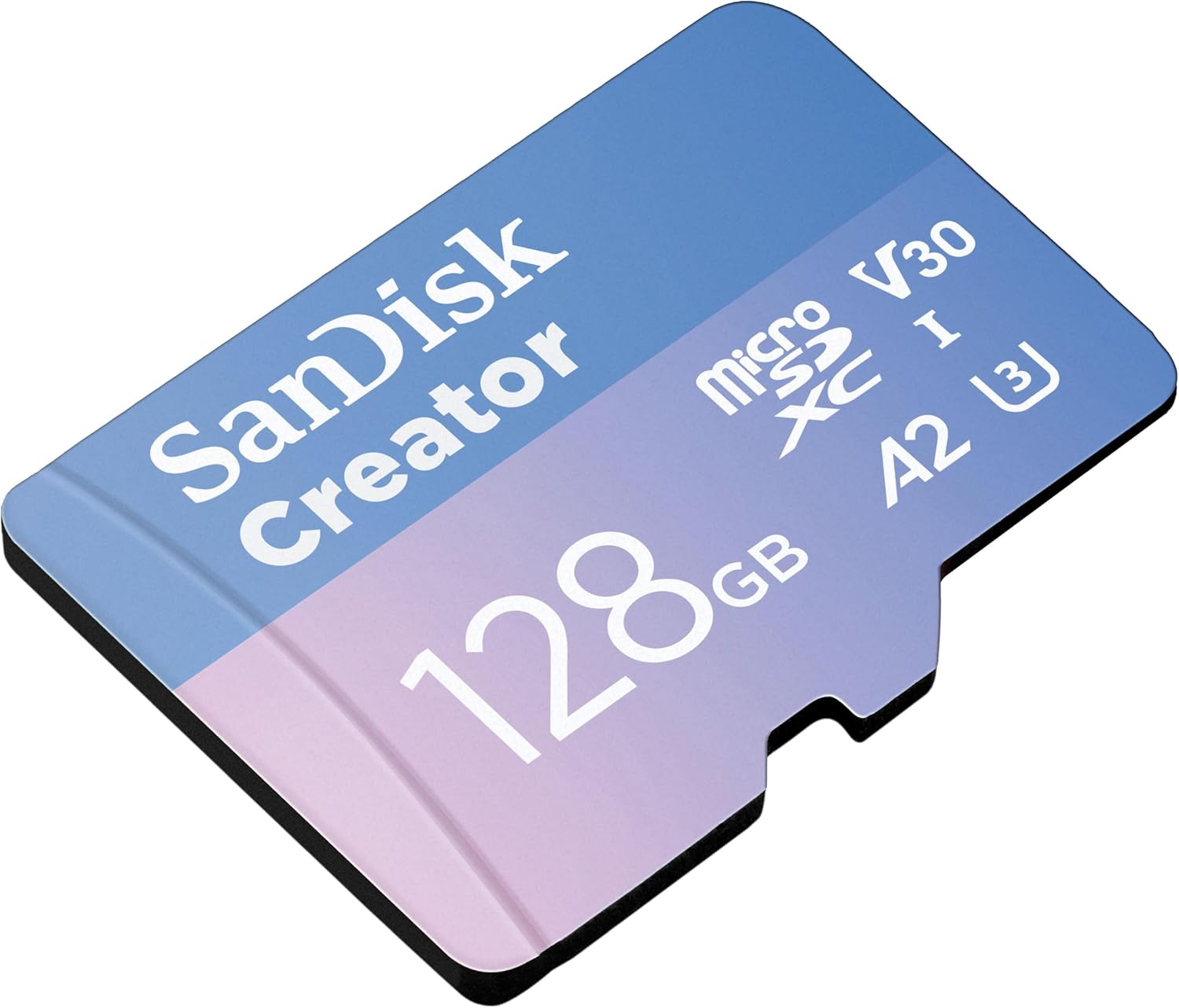 SanDisk Creator microSDXC UHS-I + SD adapter 128 GB (For Smartphones, Camera's and Drones, 5,3K & 4K, A2, C10, V30, U3, Speeds up to 190 MB/s, 3 months Adobe Lightroom included