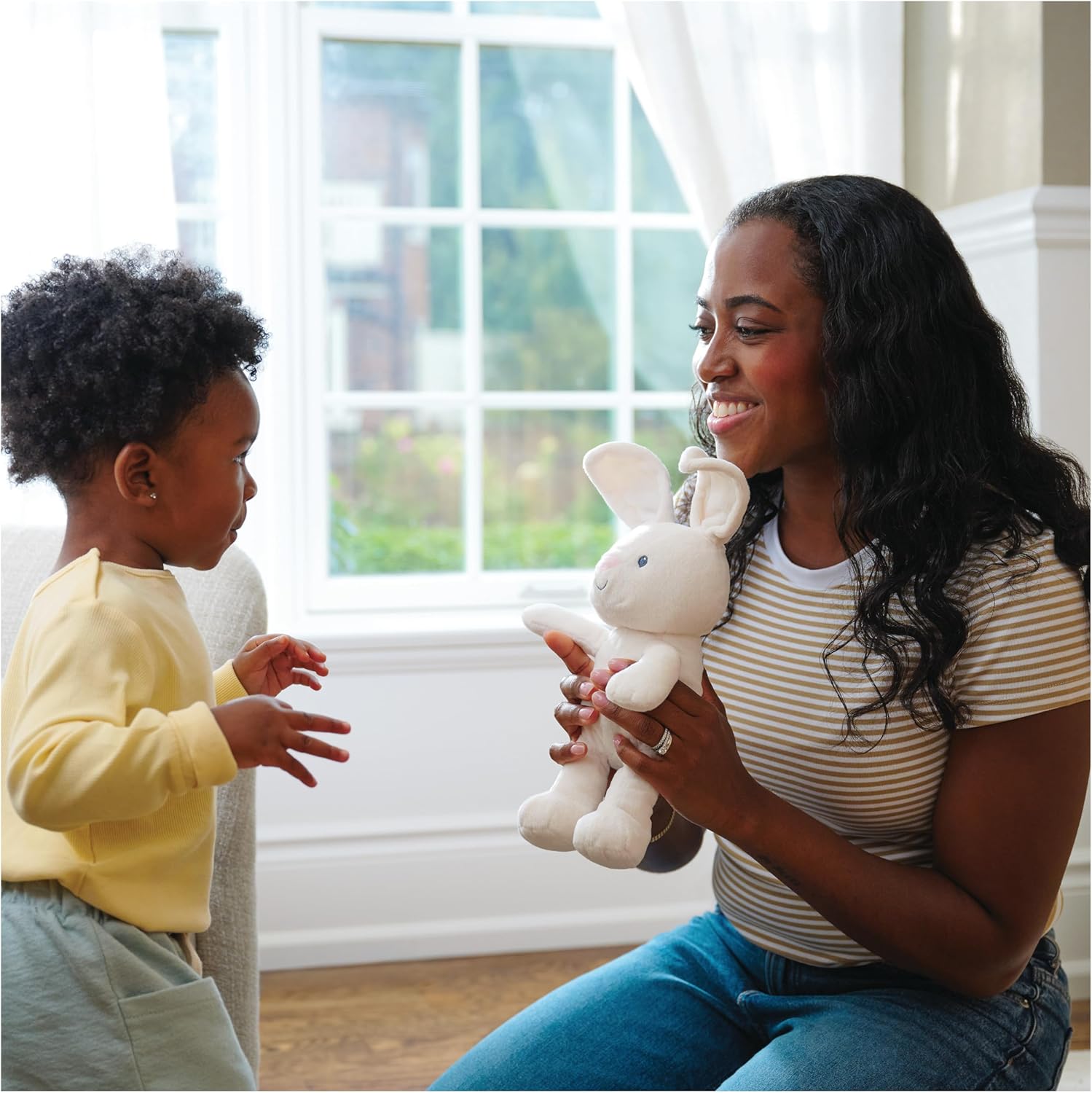 GUND Baby Peek-a-Boo Flora Bunny Plush, Bunny Rabbit Stuffed Animal, Baby Toy for Ages 0 and Up, Cream, 18 cm