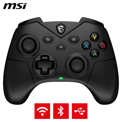 MSI FORCE GC300 WIRELESS PC Gamepad Controller - 2.4 GHz, Bluetooth, USB Type-C a A - Cablato/Wireless, batteria Li-ion da 600mAh(20h), coperture D-Pad intercambiabili, motori a vibrazione duali, nero
