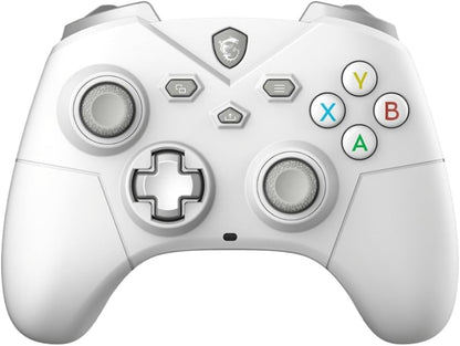 MSI FORCE GC300 WIRELESS WHITE Controller gaming per PC, Connessioni 2.4GHz, USB Type-C to A, Batteria Li-ion 600mAh (20h), D-Pad intercambiabile, doppi motori di vibrazione, cablata/wireless