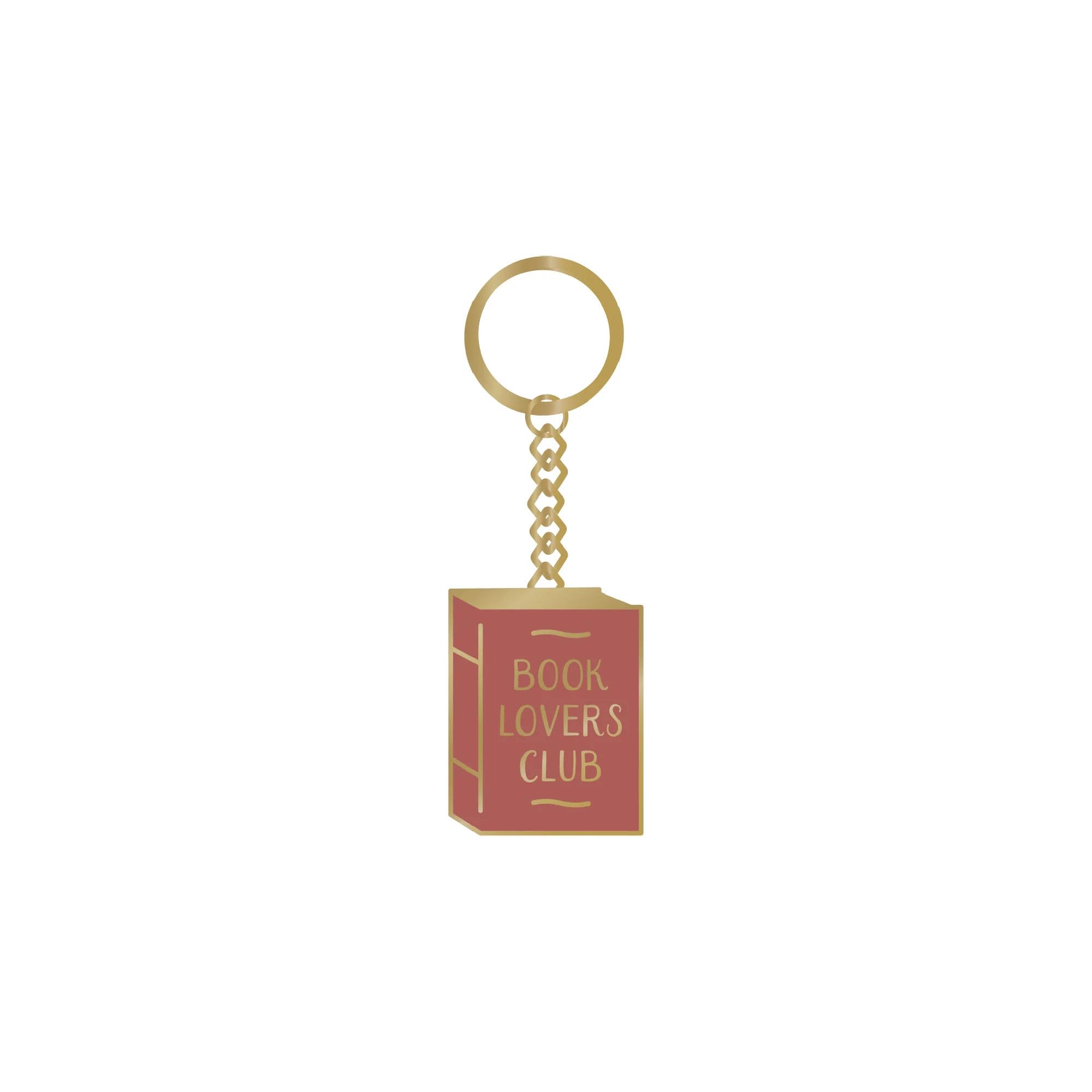 Half Moon Bay Book Lovers Club - Maroon/Gold 1.5 x 1.5 Inch Zinc Alloy/Enamel Novelty Ring Keychain, Maroon/Gold, 1.5 x 1.5 Inch