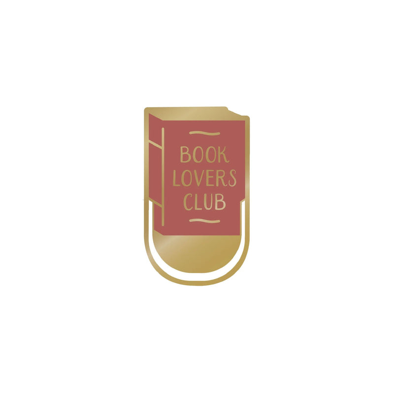 Half Moon Bay Book Lovers Club - Paperclip Style - Maroon/Gold 2.8 x 2 Inch Zinc Alloy Bookmark Place Holder