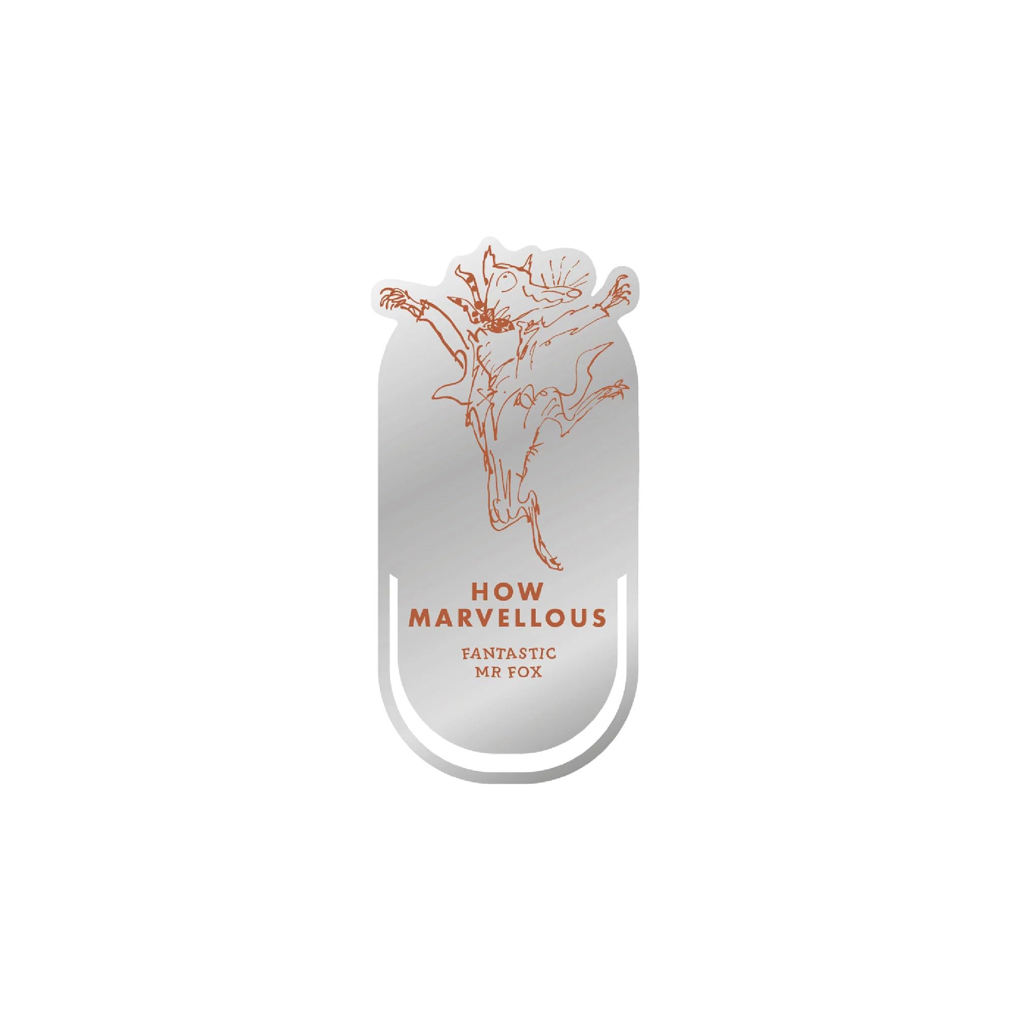 Half Moon Bay How Marvelous - Fantastic Mr Fox - Roald Dahl Bronze Tone 2.8 x 2.1 Inch Zinc Alloy/Enamel Bookmark Paper Clip