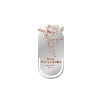 Half Moon Bay How Marvelous - Fantastic Mr Fox - Roald Dahl Bronze Tone 2.8 x 2.1 Inch Zinc Alloy/Enamel Bookmark Paper Clip