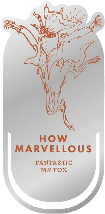 Half Moon Bay How Marvelous - Fantastic Mr Fox - Roald Dahl Bronze Tone 2.8 x 2.1 Inch Zinc Alloy/Enamel Bookmark Paper Clip