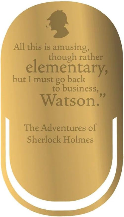 Half Moon Bay Amusing Rather Elementary - Sherlock Holmes - Bronze Tone 2.8 x 2.1 Inch Zinc Alloy/Enamel Bookmark Paper Clip
