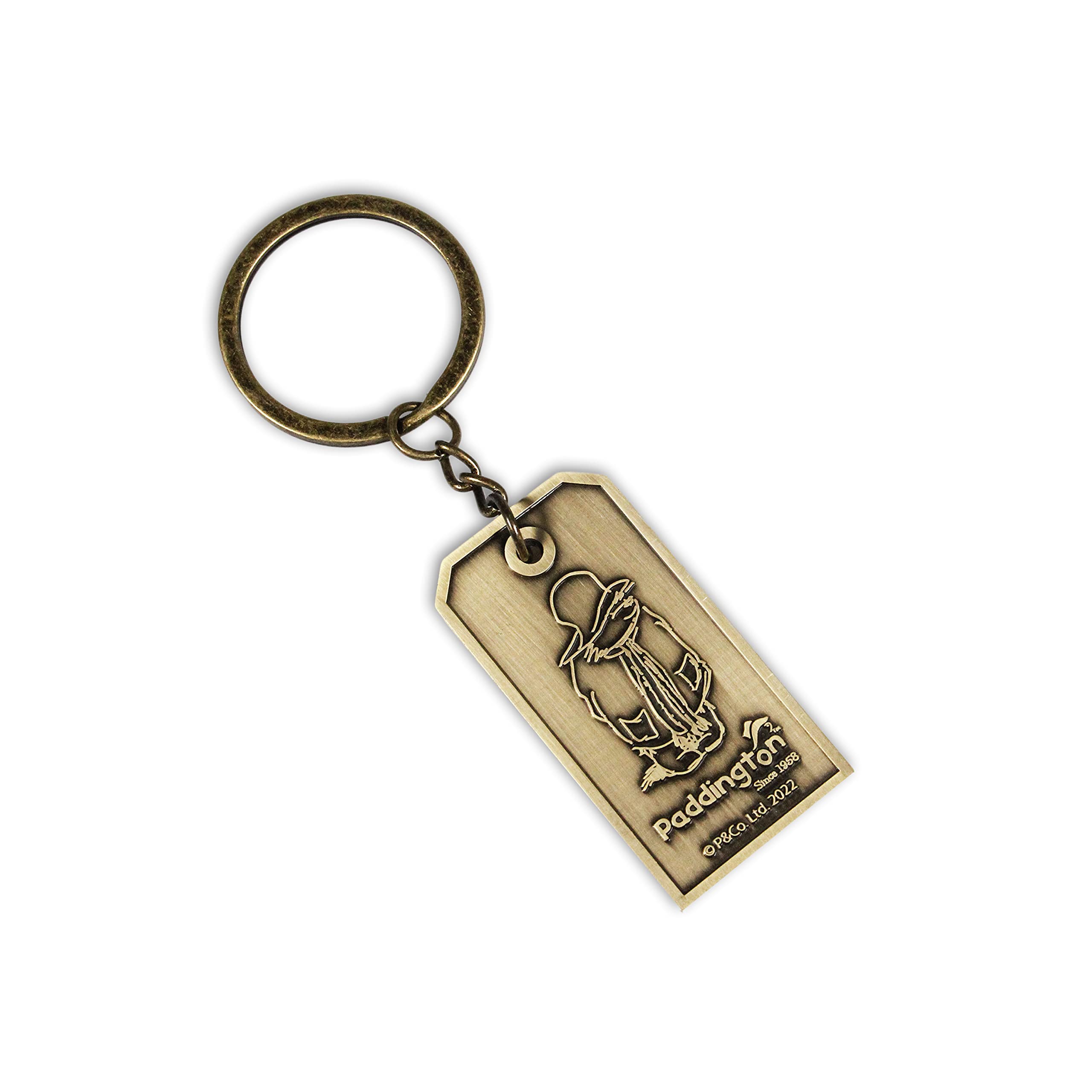 Half Moon Bay Paddington Bear Metal Keyring - Luggage Tag Gold - House Keyring - Paddington Bear Gifts