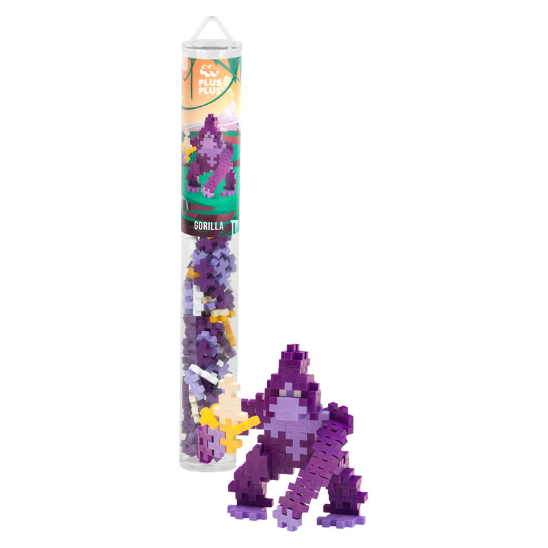 Plus-Plus 4322 Geniaal bouwspeelgoed, gorilla, creatieve bouwstenen tube, bouwstenenset voor kinderen vanaf 5 jaar, 100 delen