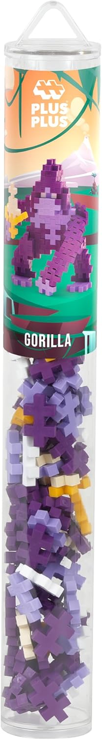 Plus-Plus 4322 Geniaal bouwspeelgoed, gorilla, creatieve bouwstenen tube, bouwstenenset voor kinderen vanaf 5 jaar, 100 delen