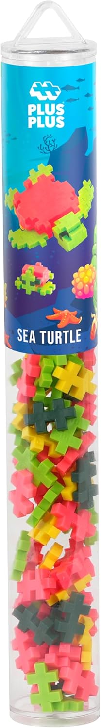 Plus-Plus 4327 Geniaal bouwspeelgoed, zeeschildpad, creatieve bouwstenen tube, bouwstenenset voor kinderen vanaf 5 jaar, 100 delen