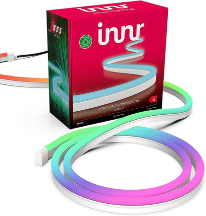 Innr Smart Outdoor LED Strip, 2m, Zigbee, wit en kleur, werkt met Philips Hue*, Amazon Echo (4th Gen.), Voice Control met Alexa, Hey Google (bridge vereist), RGBW, wit 1800K-6500K, 660lm, dimbaar