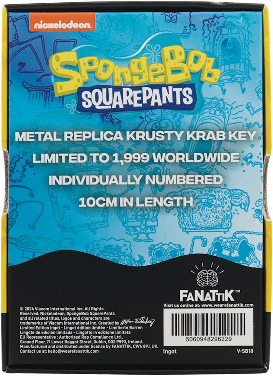 Spongebob Squarepants 24K Gold Plated Replica Krusty Krab Key