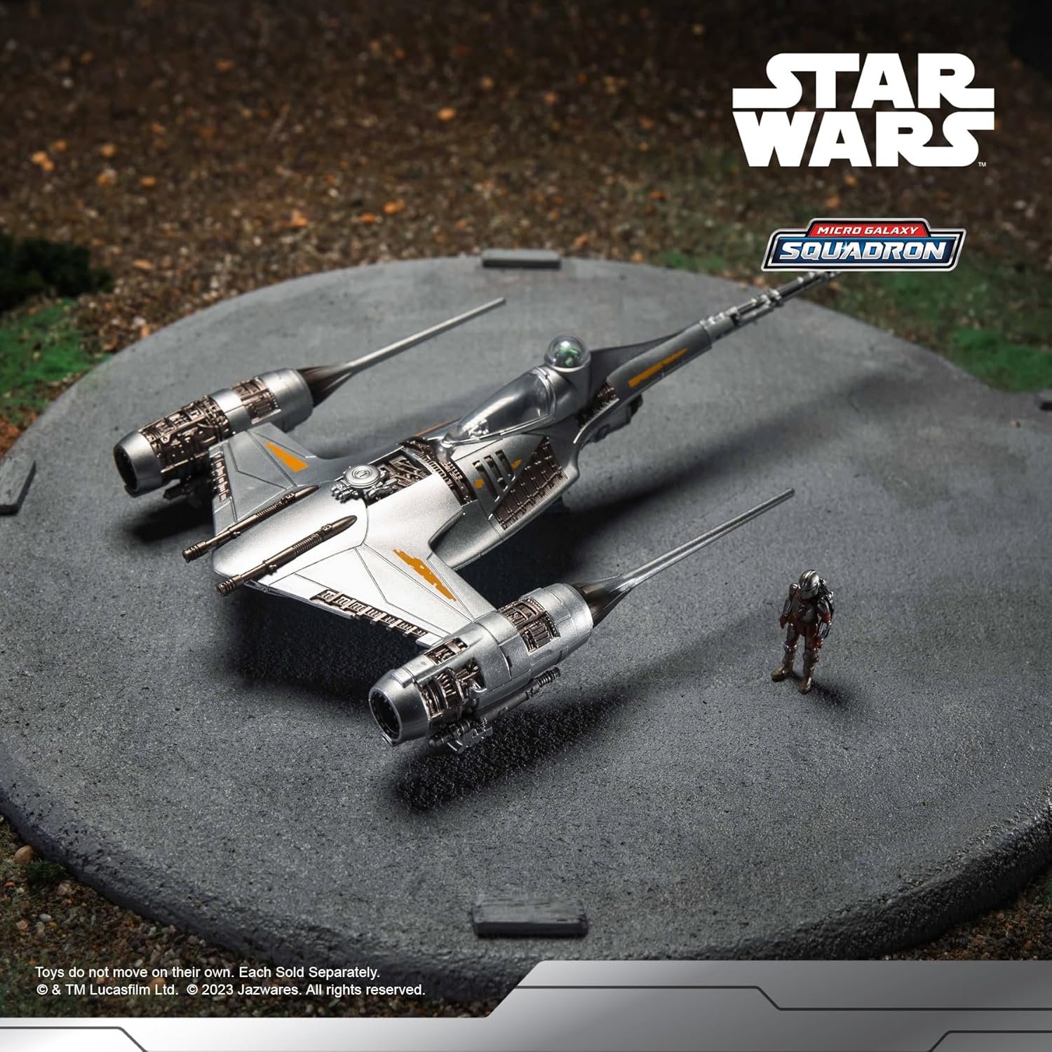 Star Wars Micro Galaxy Squadron The Mandalorian's N-1 Starfighter - Vehículo de Clase Starfighter de 13 cm con Accesorio de microfigura de 3 cm