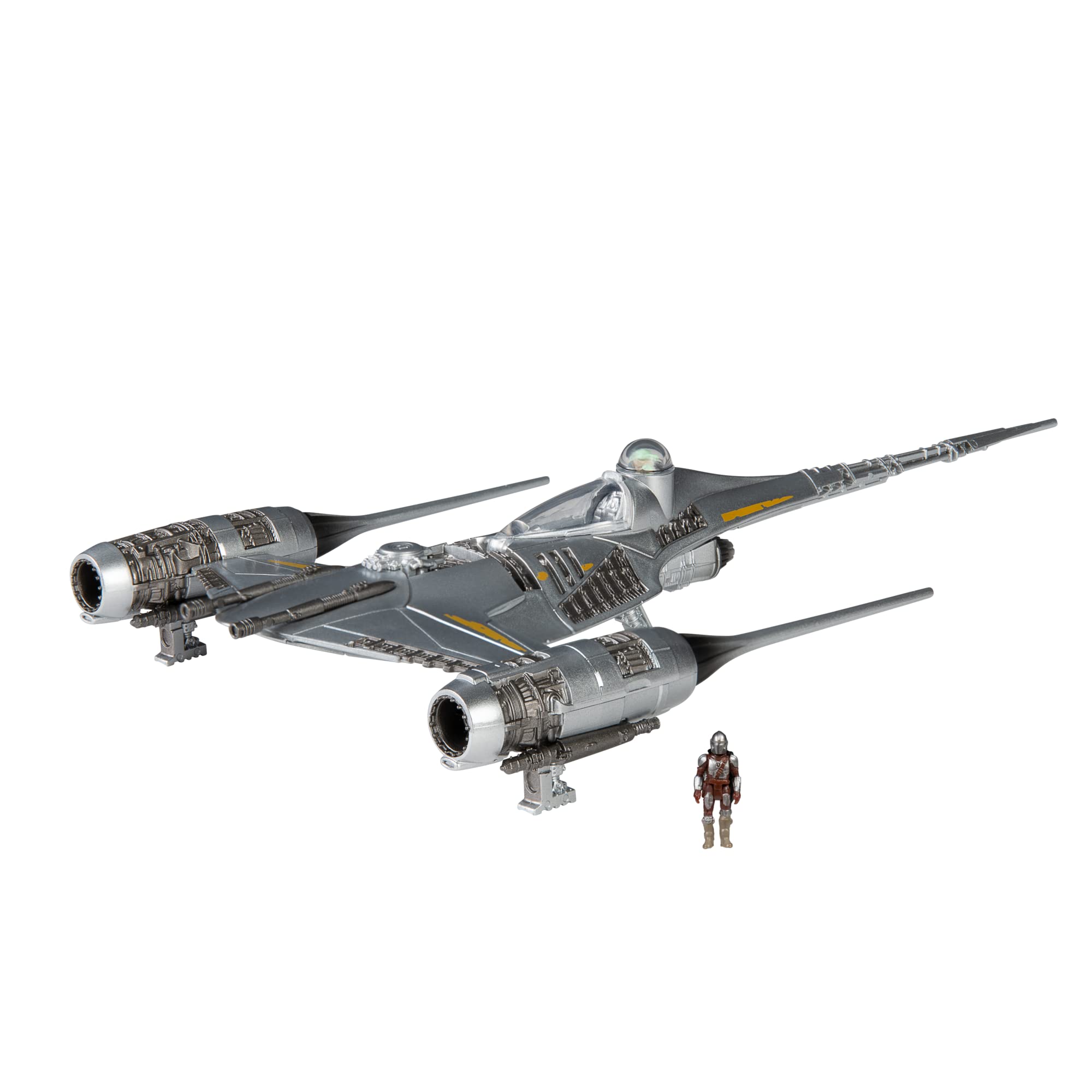 Star Wars Micro Galaxy Squadron The Mandalorian's N-1 Starfighter - Vehículo de Clase Starfighter de 13 cm con Accesorio de microfigura de 3 cm