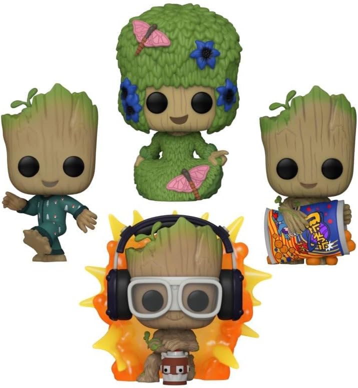 Funko Pop! Marvel I Am Groot 4-Pack Collectible Figures, Glow in the Dark, Special Edition