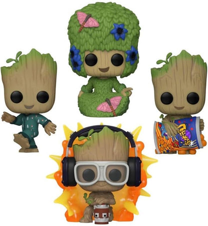 Funko Pop! Marvel I Am Groot 4-Pack Collectible Figures, Glow in the Dark, Special Edition