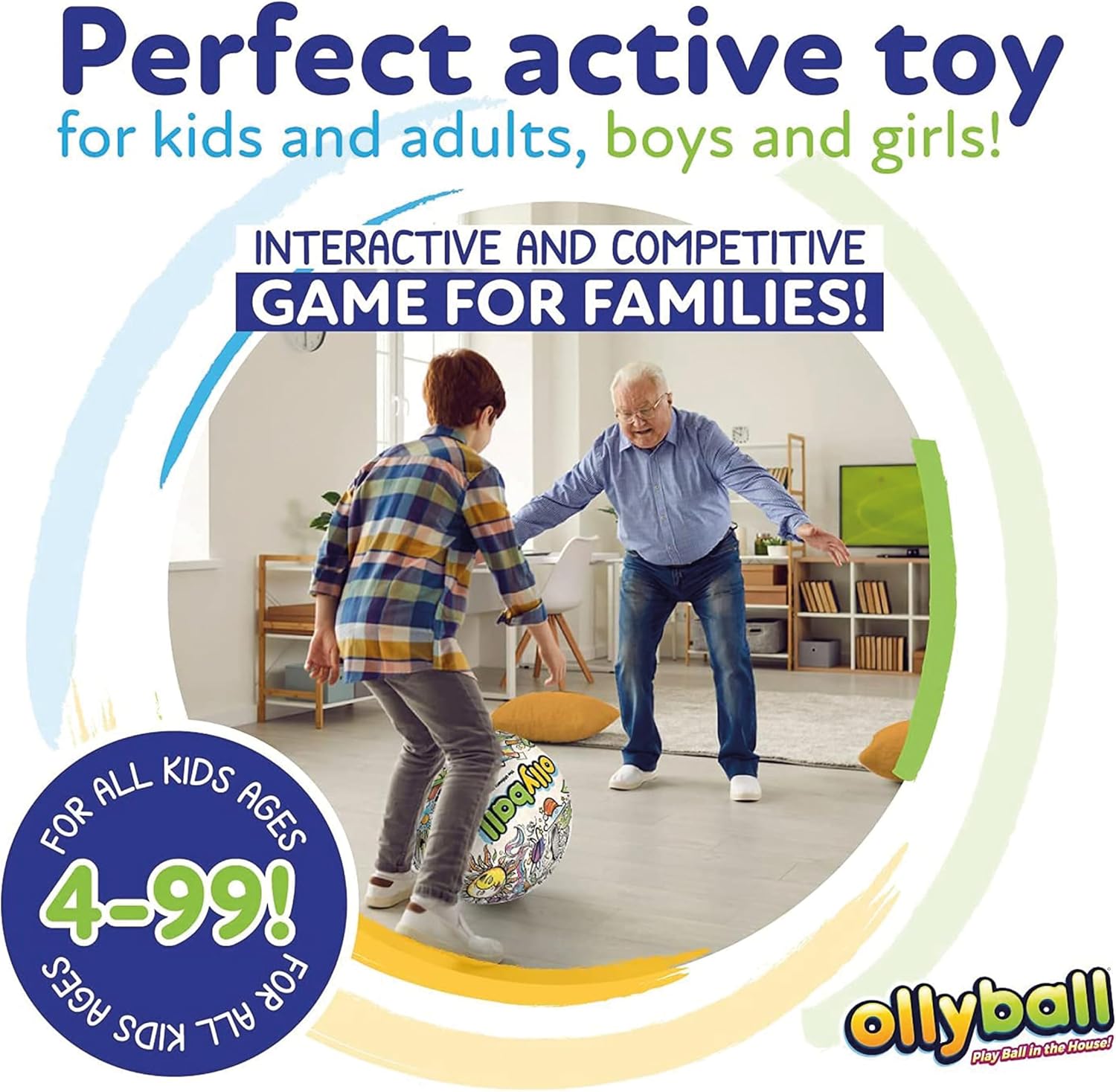 Ollyball, The Ultimate Indoor Play Ball for Kids and Parents, Colourable Ball, Suitable for Indoor and Outdoor Play