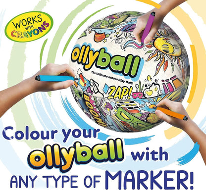 Ollyball, The Ultimate Indoor Play Ball for Kids and Parents, Colourable Ball, Suitable for Indoor and Outdoor Play