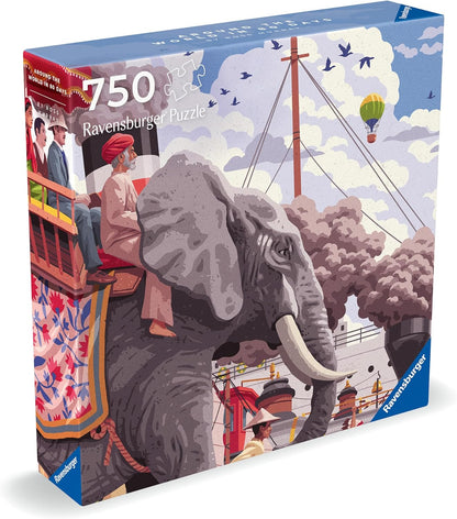 Ravensburger 12001201 - Around the world in 80 days - 750 pieces jigsaw puzzle – Puzzle for adults and kids age 14 years up