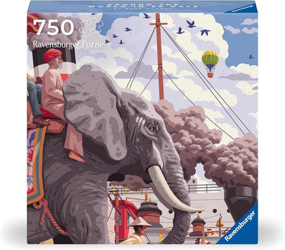 Ravensburger 12001201 - Around the world in 80 days - 750 pieces jigsaw puzzle – Puzzle for adults and kids age 14 years up