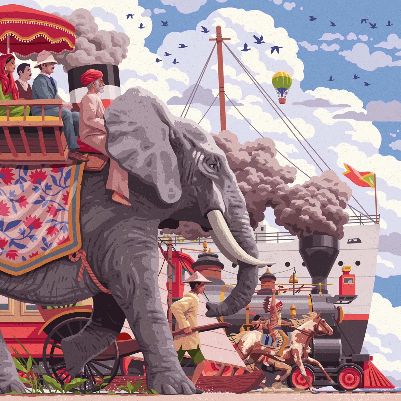 Ravensburger 12001201 - Around the world in 80 days - 750 pieces jigsaw puzzle – Puzzle for adults and kids age 14 years up