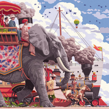 Ravensburger 12001201 - Around the world in 80 days - 750 pieces jigsaw puzzle – Puzzle for adults and kids age 14 years up