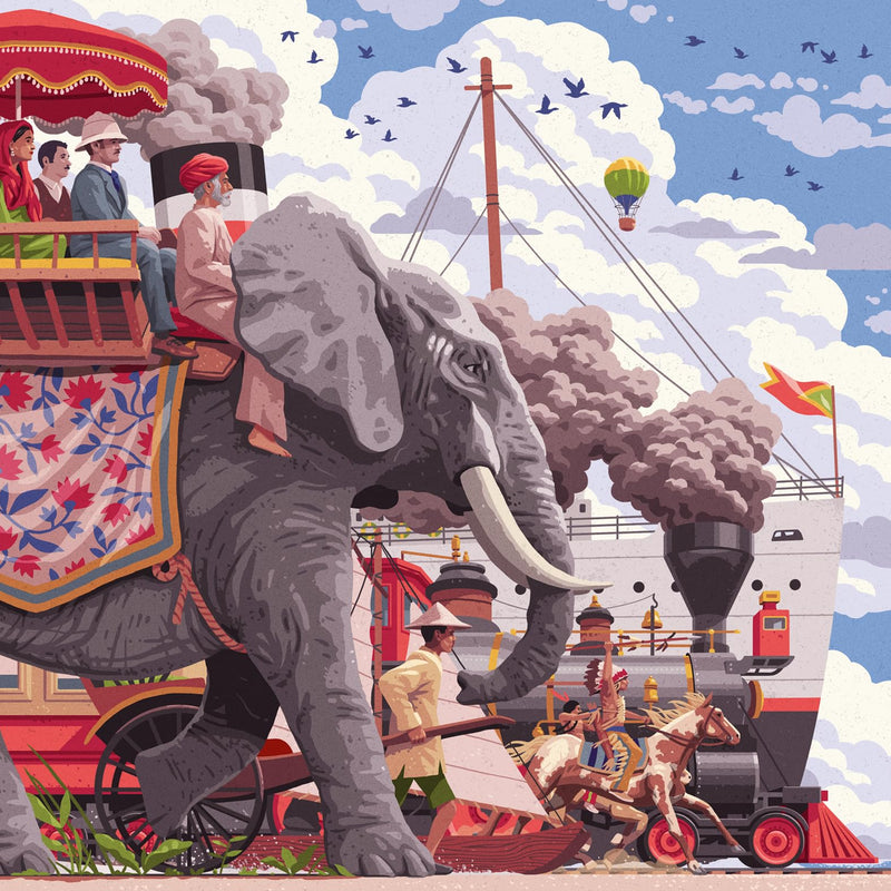 Ravensburger 12001201 - Around the world in 80 days - 750 pieces jigsaw puzzle – Puzzle for adults and kids age 14 years up