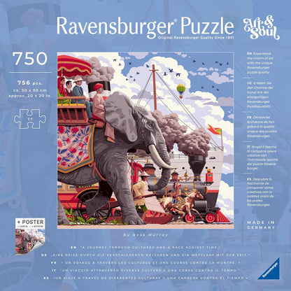Ravensburger 12001201 - Around the world in 80 days - 750 pieces jigsaw puzzle – Puzzle for adults and kids age 14 years up