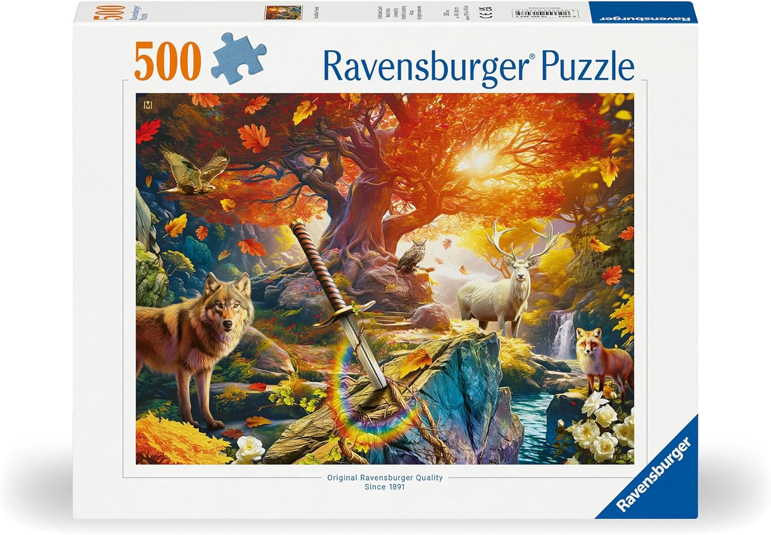 Ravensburger Excalibur Forest 500-teiliges Puzzle, FSC-zertifiziert für nachhaltigen Spaß, lebendige Bilder, verbessert mit Softclick-Technologie
