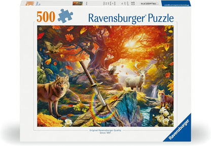 Ravensburger Excalibur Forest 500-teiliges Puzzle, FSC-zertifiziert für nachhaltigen Spaß, lebendige Bilder, verbessert mit Softclick-Technologie