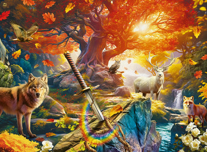 Ravensburger Excalibur Forest 500-teiliges Puzzle, FSC-zertifiziert für nachhaltigen Spaß, lebendige Bilder, verbessert mit Softclick-Technologie
