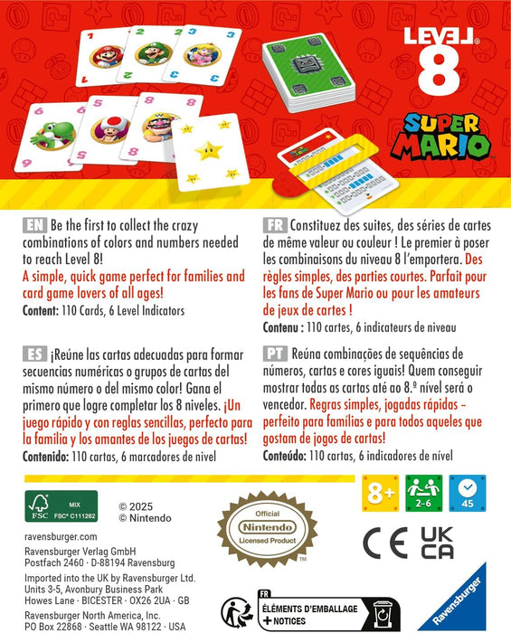 Ravensburger Super Mario Gifts and Toys - Level 8 Card Game for Kids and Adults Age 8 Years Up