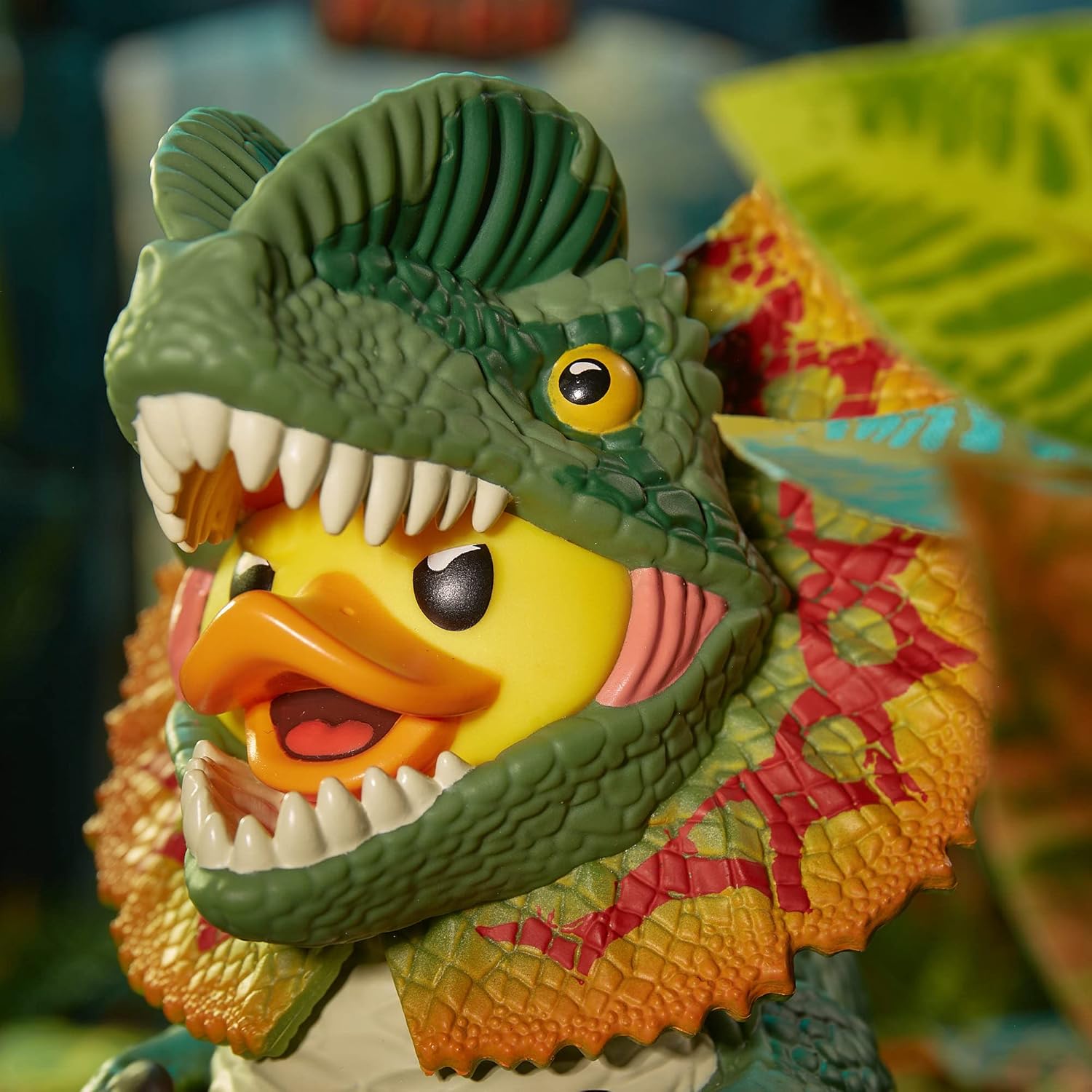 TUBBZ Box-Ausgabe Dilophosaurus Sammler-Vinyl-Gummiente Figur - Offizielles Jurassic Park Merchandise - Fernsehen, Filme & Videospiele