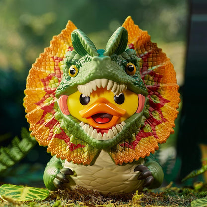TUBBZ Box-Ausgabe Dilophosaurus Sammler-Vinyl-Gummiente Figur - Offizielles Jurassic Park Merchandise - Fernsehen, Filme & Videospiele