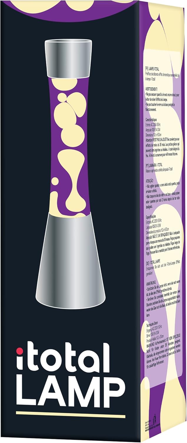 Itotal - Lava Lamp - Purple And Yellow - 30 Cm
