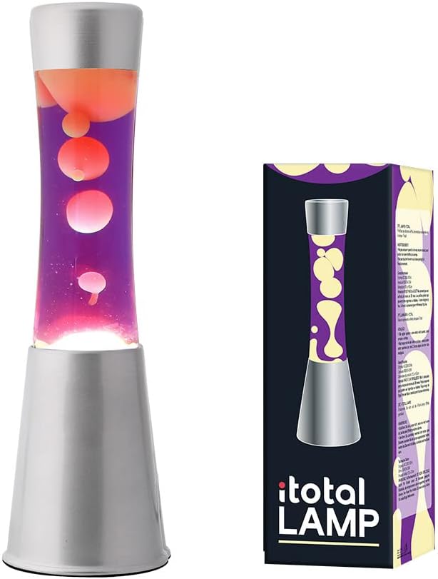 Itotal - Lava Lamp - Purple And Yellow - 30 Cm