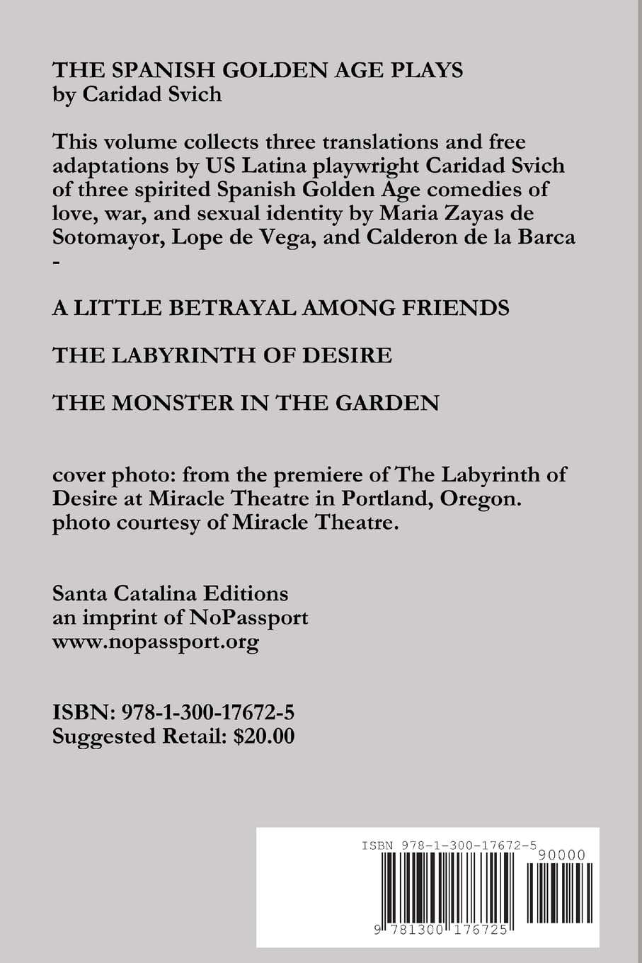 Caridad Svich: The Spanish Golden Age Plays