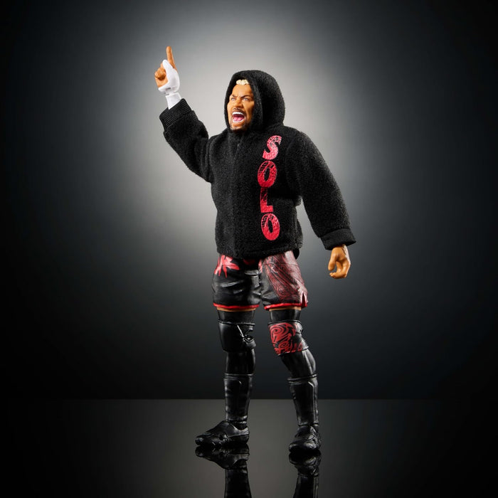 Mattel WWE Ultimate Edition Action Figure & Accessories, 6-inch Solo Sikoa Collectible Set, Swappable Heads & Hands, 30 Articulation Points