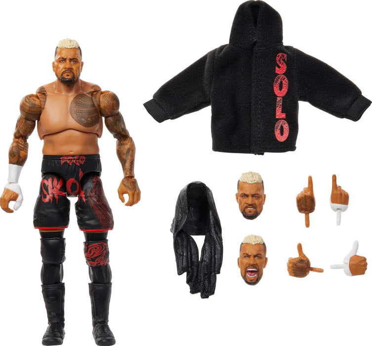 Mattel WWE Ultimate Edition Action Figure & Accessories, 6-inch Solo Sikoa Collectible Set, Swappable Heads & Hands, 30 Articulation Points