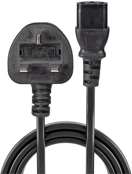 LINDY 7.5m UK Mains 3 Pin Plug to IEC C13 Power Cable