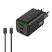 Nilox NXGANUSBC65 Wall Charger Black - Brand EAN: 8431775035652
