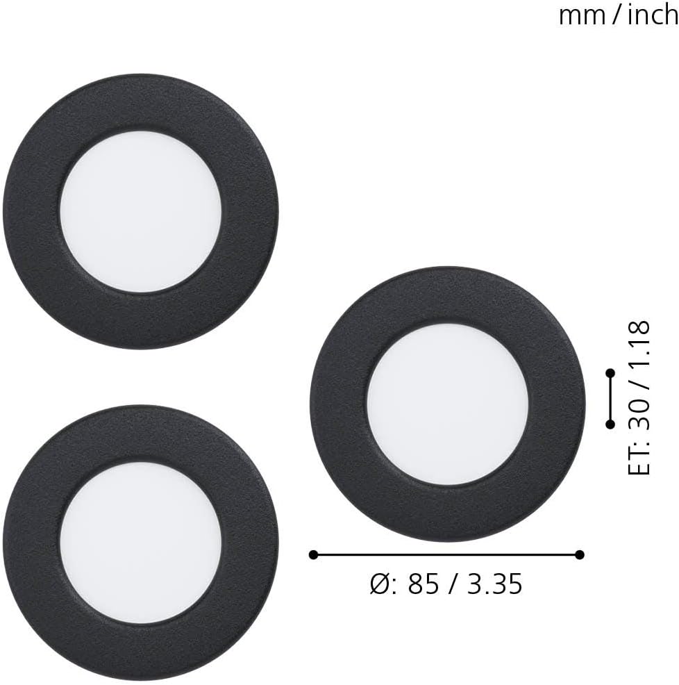Eglo - Fueva 5 Recessed Set - Black - 86Mm Diameter, 26Mm Height