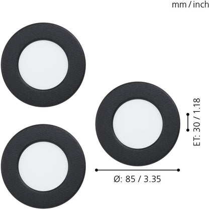 Eglo - Fueva 5 Recessed Set - Black - 86Mm Diameter, 26Mm Height
