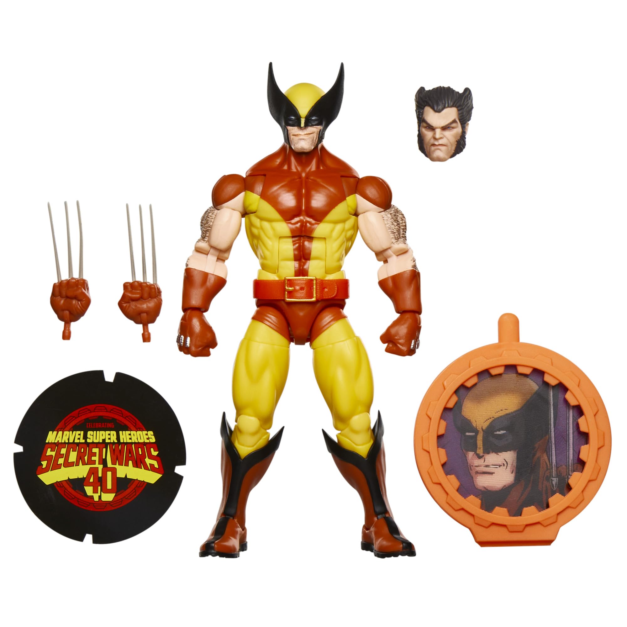 Marvel Legends Series Wolverine, X-Men Retro Marvel Comics Secret Wars Collectible 6 Inch Action Figure, Yellow and Blue